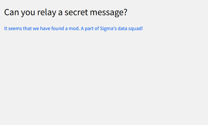 Screenshot of some text that displays a secret message